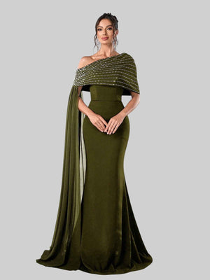 Vestido de Festa Longo 2 em 1 Capa Paetê Voluz