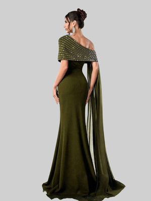Vestido de Festa Longo 2 em 1 Capa Paetê Voluz