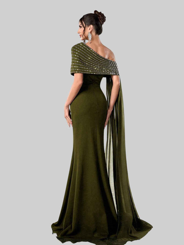 Vestido de Festa Longo 2 em 1 Capa Paetê Voluz