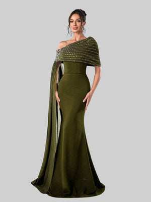 Vestido de Festa Longo 2 em 1 Capa Paetê Voluz