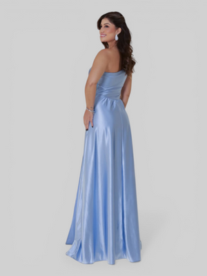 Vestido de Festa Longo Acetinado Alça Ùnica Florescer