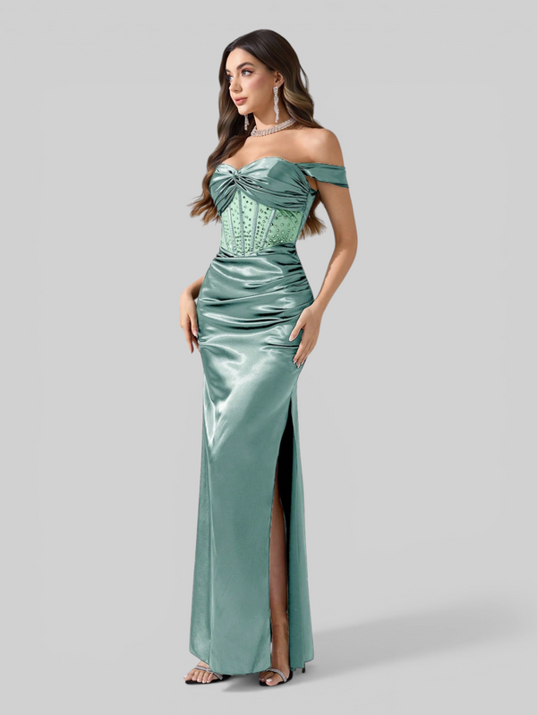 Vestido de Festa Longo Acetinado Fascinio