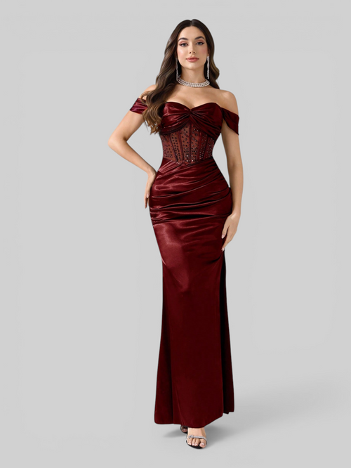 Vestido de Festa Longo Acetinado Fascinio