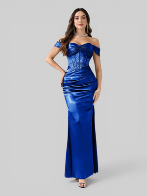 Vestido de Festa Longo Acetinado Fascinio