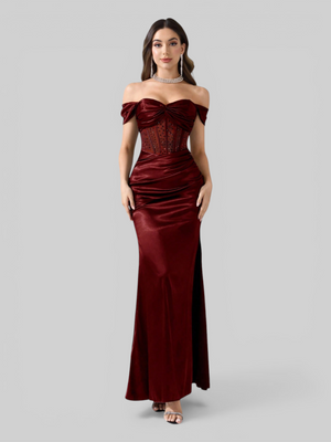 Vestido de Festa Longo Acetinado Fascinio