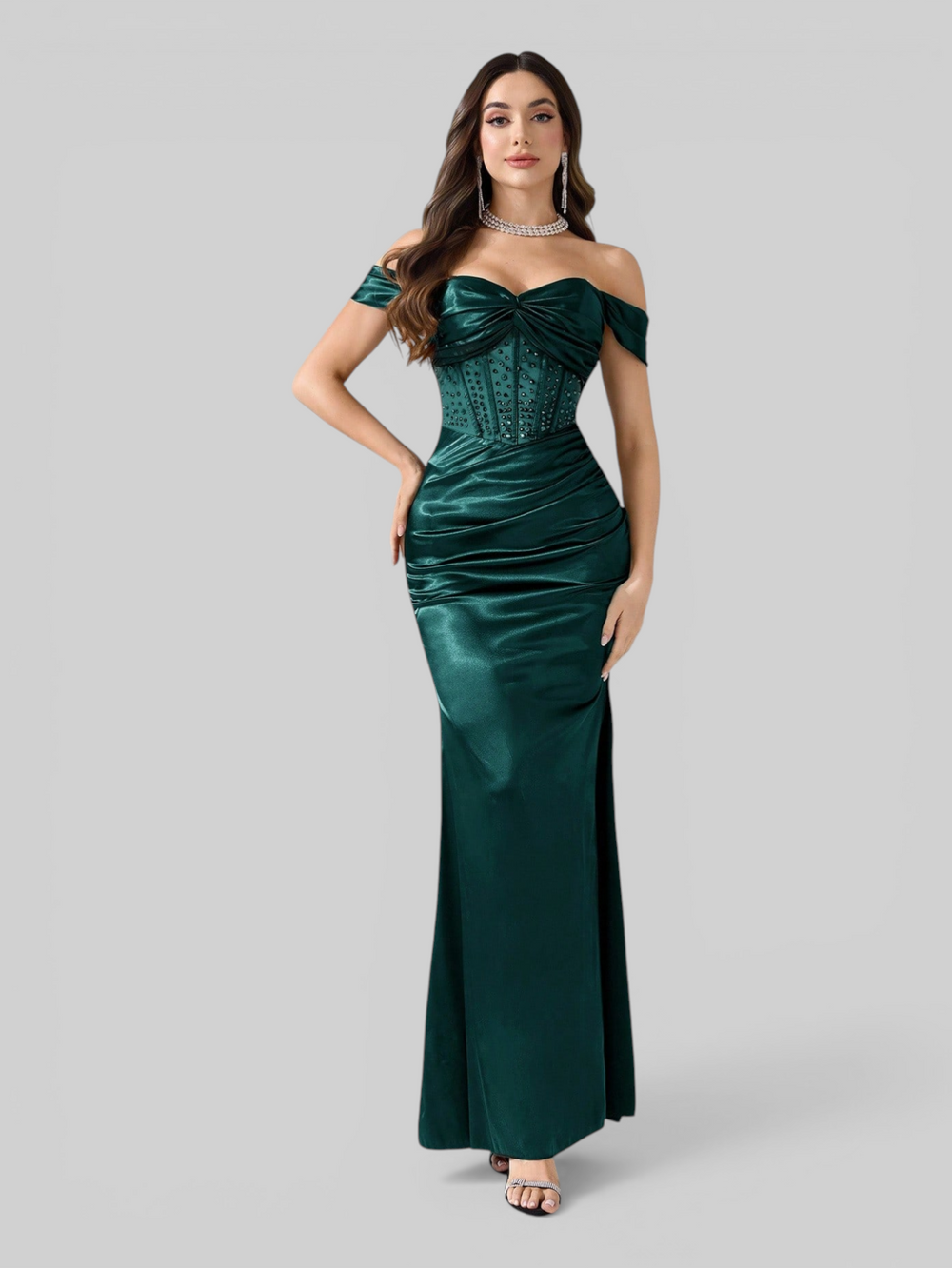 Vestido de Festa Longo Acetinado Fascinio