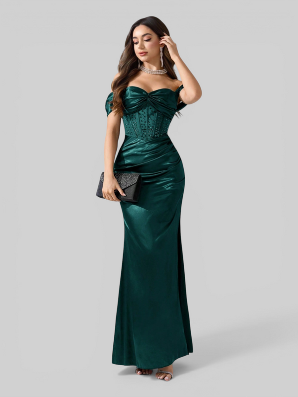 Vestido de Festa Longo Acetinado Fascinio