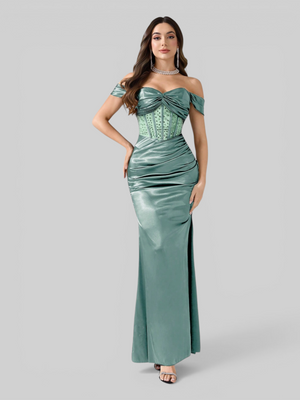 Vestido de Festa Longo Acetinado Fascinio