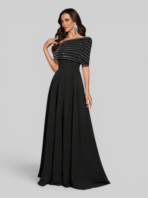 Vestido de Festa Longo Apliques Voluz