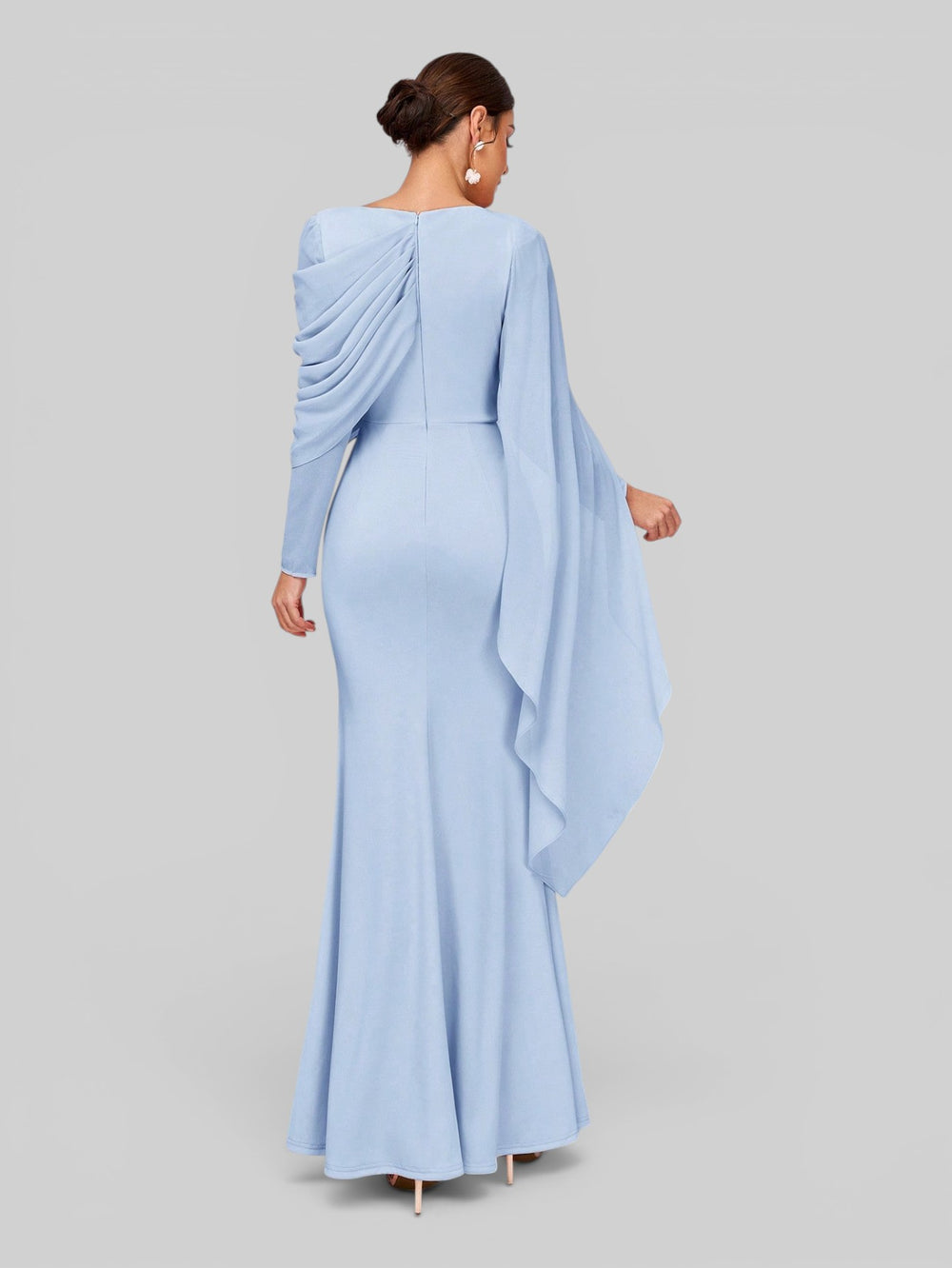 Vestido de Festa Longo Assimétrico com Capa Telma