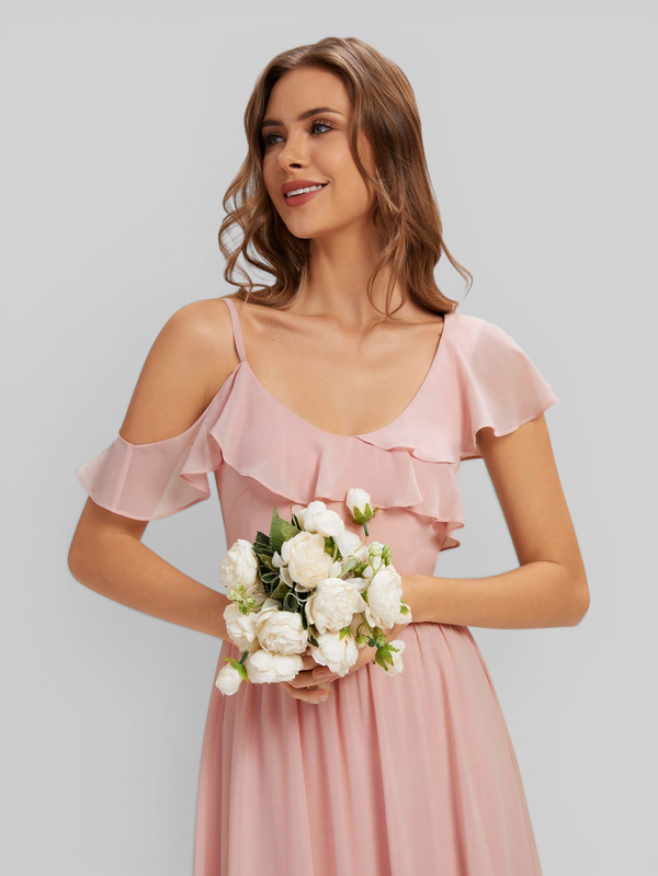 Vestido de Festa Longo Babados Dira