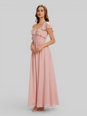 Vestido de Festa Longo Babados Dira
