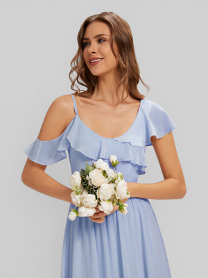 Vestido de Festa Longo Babados Dira