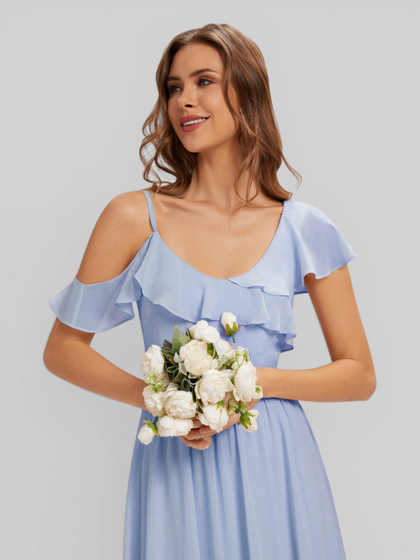 Vestido de Festa Longo Babados Dira