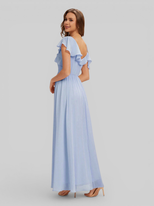 Vestido de Festa Longo Babados Dira