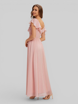 Vestido de Festa Longo Babados Dira