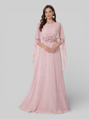 Vestido de Festa Longo Bordado com Capa Aurora Flowers - Aurea Dress