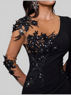 Vestido de Festa Longo Bordado com Capa Premium Aurelia