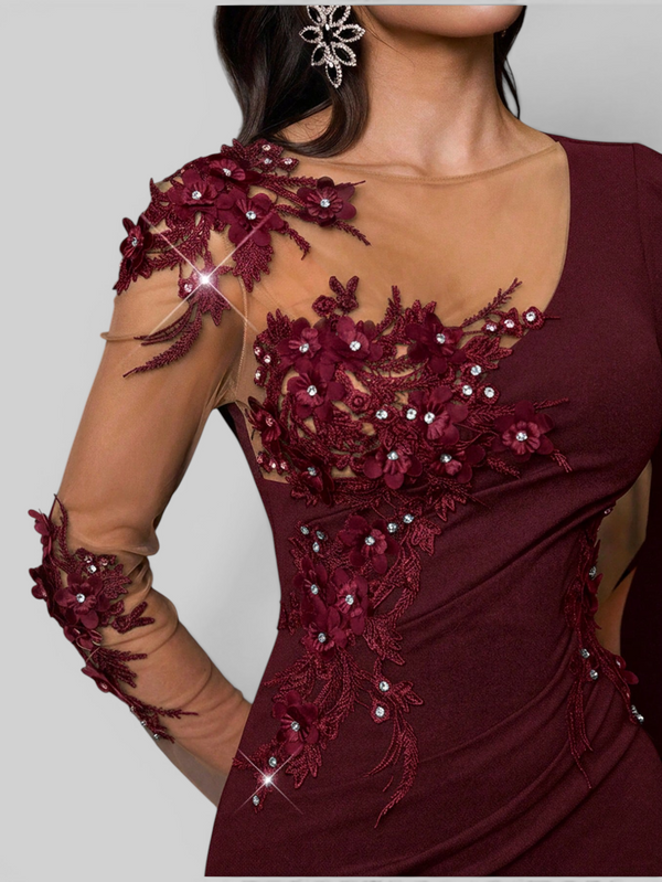 Vestido de Festa Longo Bordado com Capa Premium Aurelia