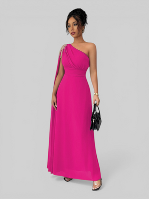 Vestido de Festa Longo Bordado com Capa Tamara