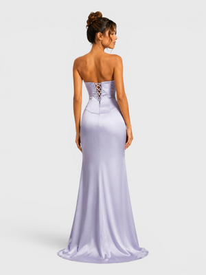 Vestido de Festa Longo Corpete Amarração nas Costas Aurea