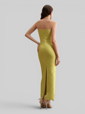 Vestido de Festa Longo Franjas em Ondas Cannes Anne