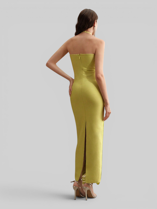 Vestido de Festa Longo Franjas em Ondas Cannes Anne