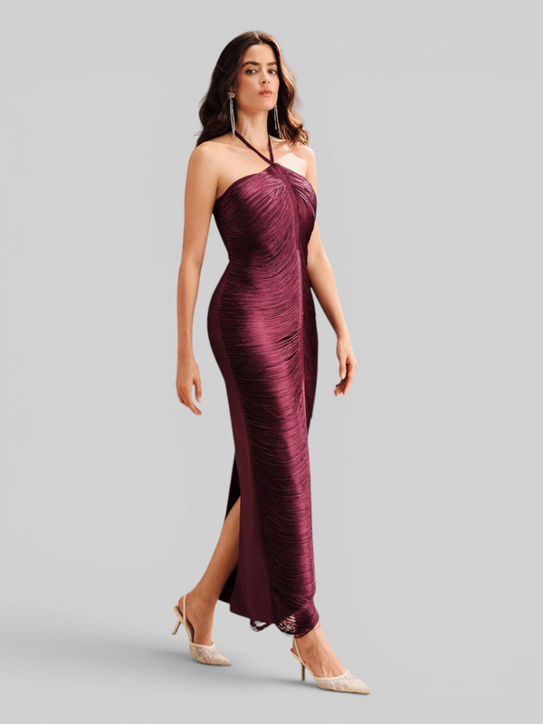 Vestido de Festa Longo Franjas em Ondas Cannes Anne
