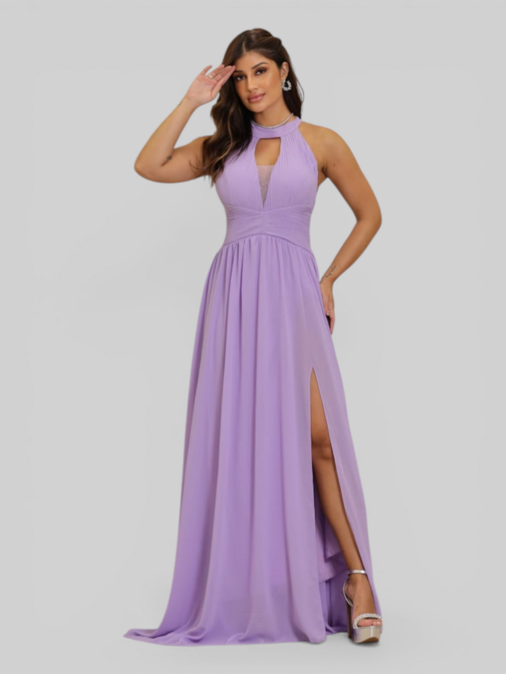 Vestido de Festa Longo Gola Halter Antonietta