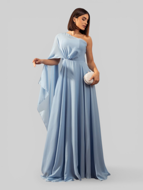 Vestido de Festa Longo Nula Manga Aurora