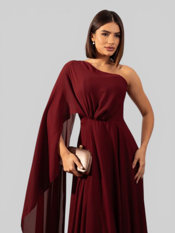 Vestido de Festa Longo Nula Manga Aurora