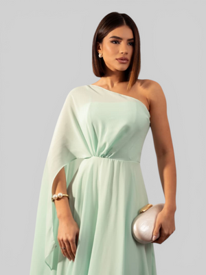Vestido de Festa Longo Nula Manga Aurora