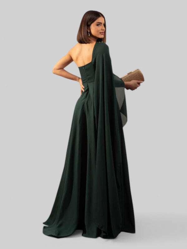 Vestido de Festa Longo Nula Manga Aurora