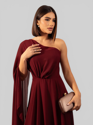 Vestido de Festa Longo Nula Manga Aurora
