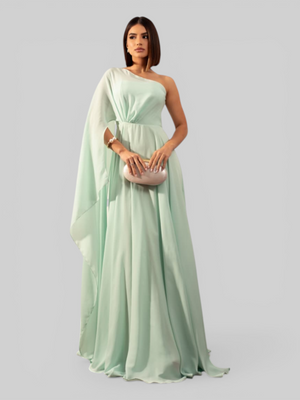 Vestido de Festa Longo Nula Manga Aurora