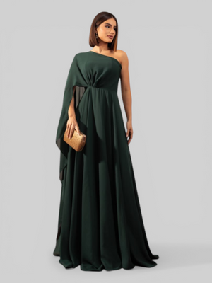 Vestido de Festa Longo Nula Manga Aurora