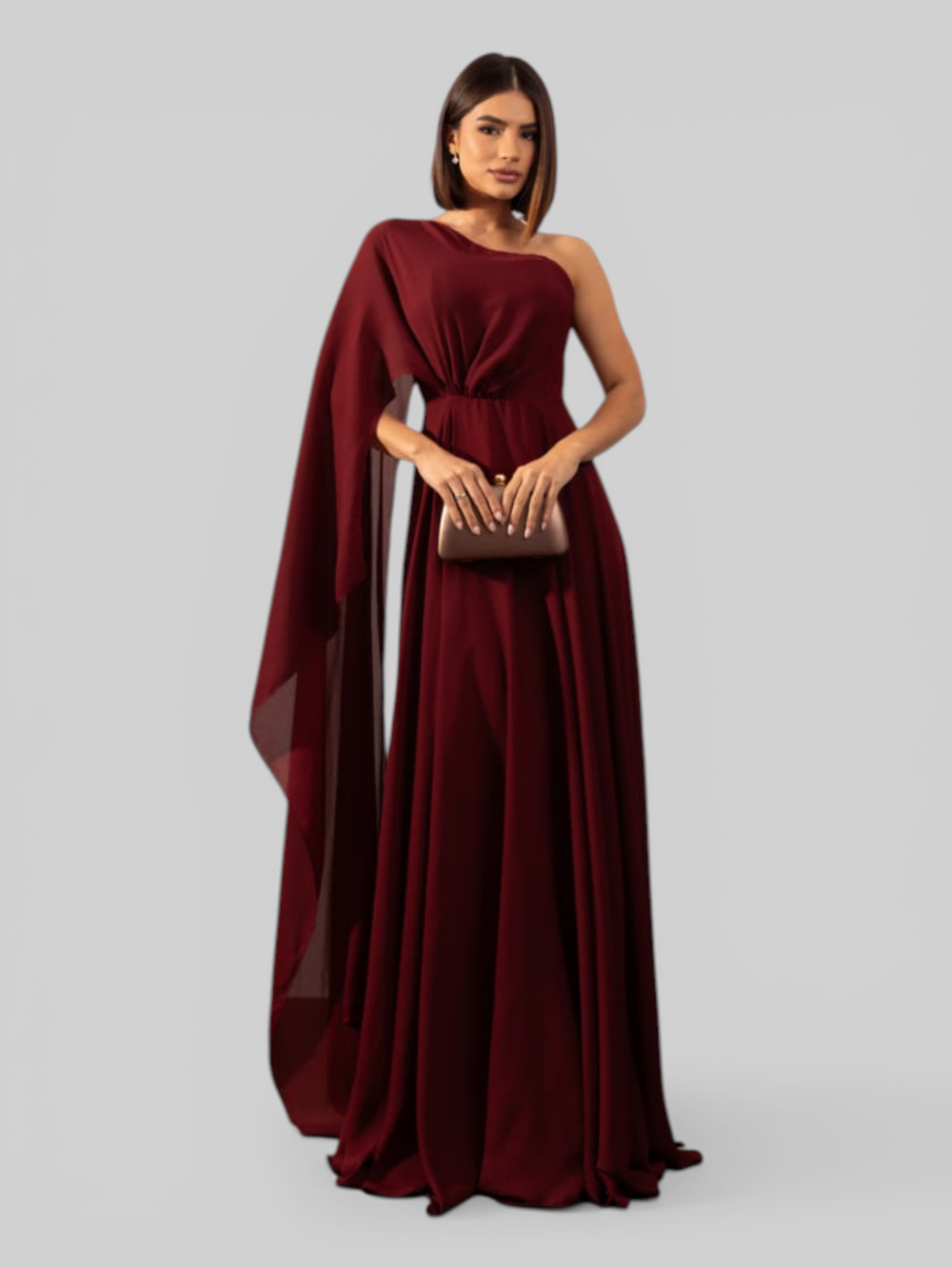 Vestido de Festa Longo Nula Manga Aurora