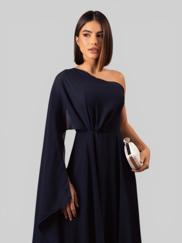 Vestido de Festa Longo Nula Manga Aurora