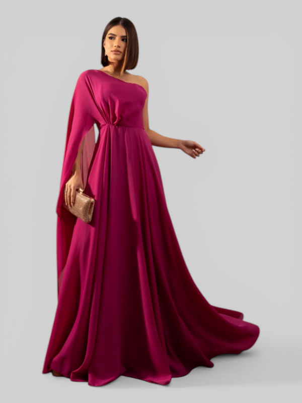 Vestido de Festa Longo Nula Manga Aurora