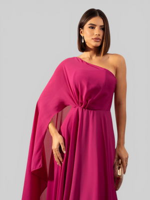 Vestido de Festa Longo Nula Manga Aurora