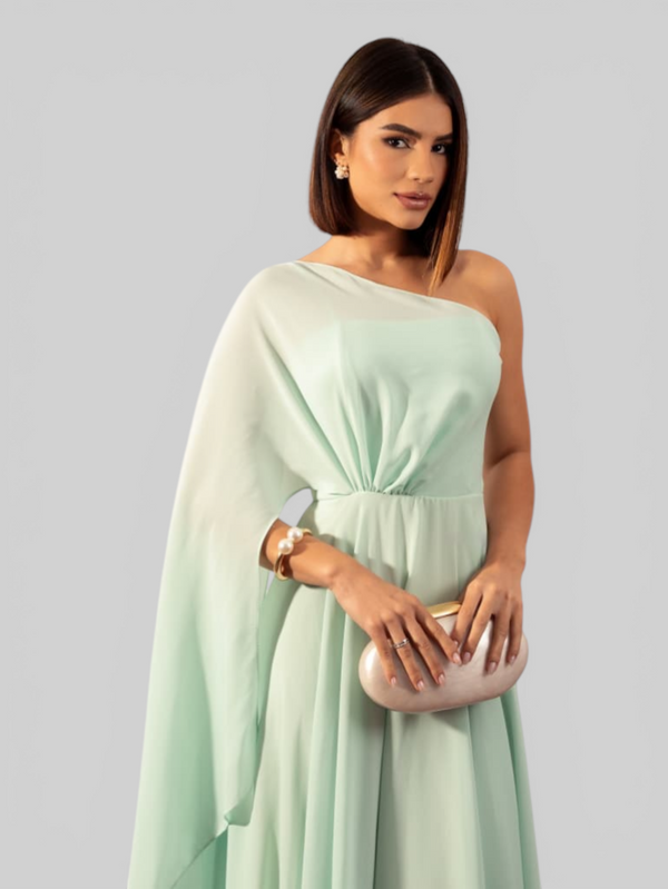 Vestido de Festa Longo Nula Manga Aurora