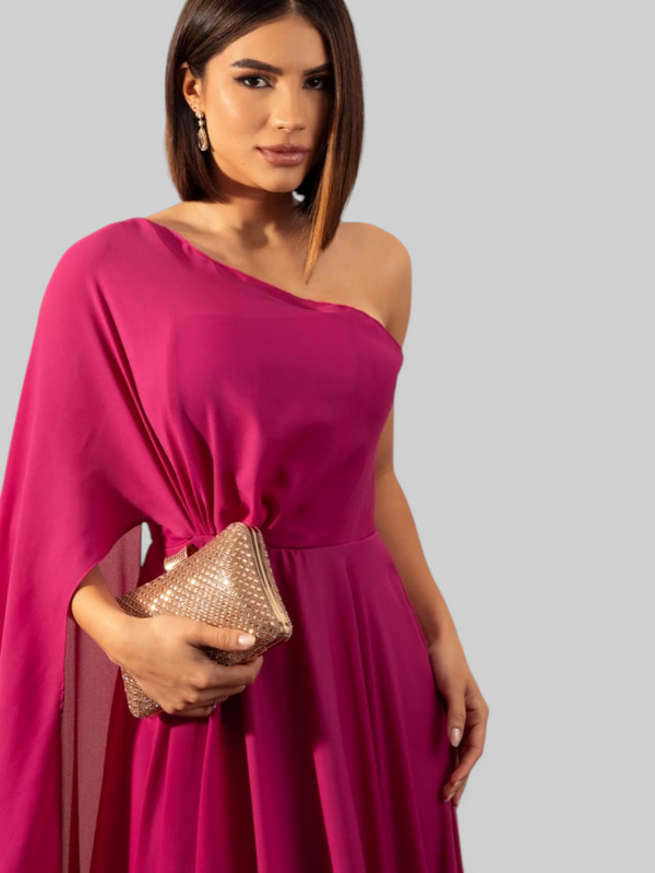 Vestido de Festa Longo Nula Manga Aurora
