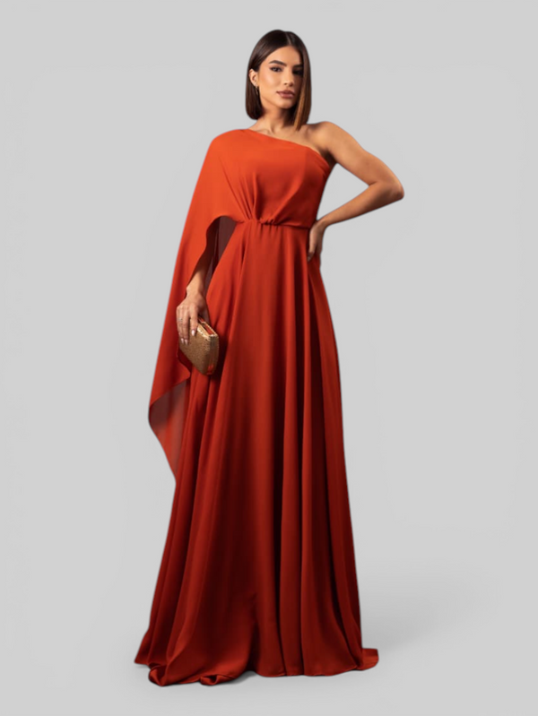Vestido de Festa Longo Nula Manga Aurora
