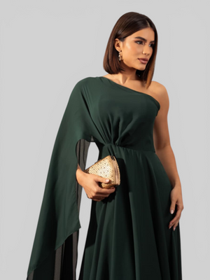 Vestido de Festa Longo Nula Manga Aurora