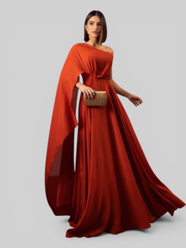 Vestido de Festa Longo Nula Manga Aurora