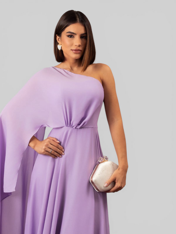 Vestido de Festa Longo Nula Manga Aurora