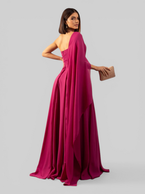Vestido de Festa Longo Nula Manga Aurora