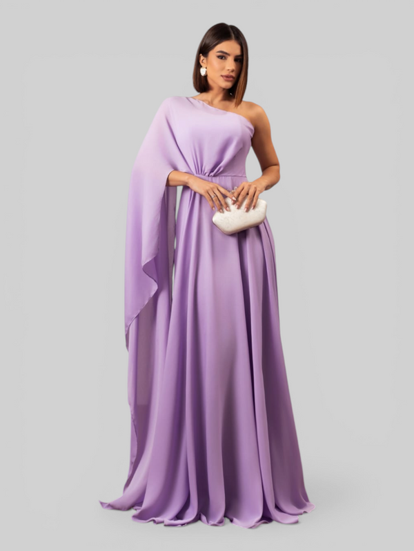 Vestido de Festa Longo Nula Manga Aurora
