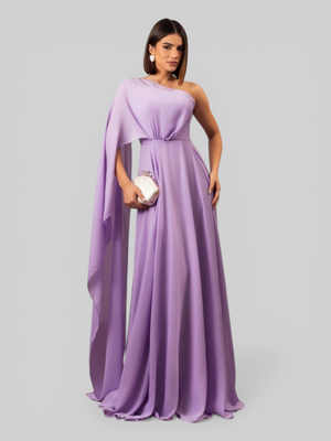 Vestido de Festa Longo Nula Manga Aurora