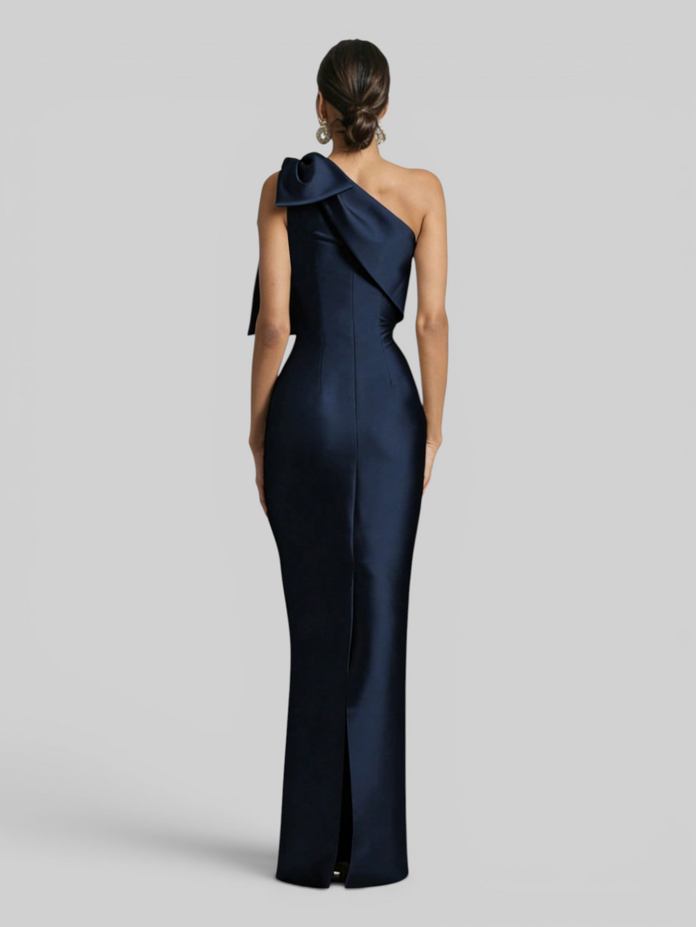 Vestido de Festa Longo Nula Manga com Laço Ambrô